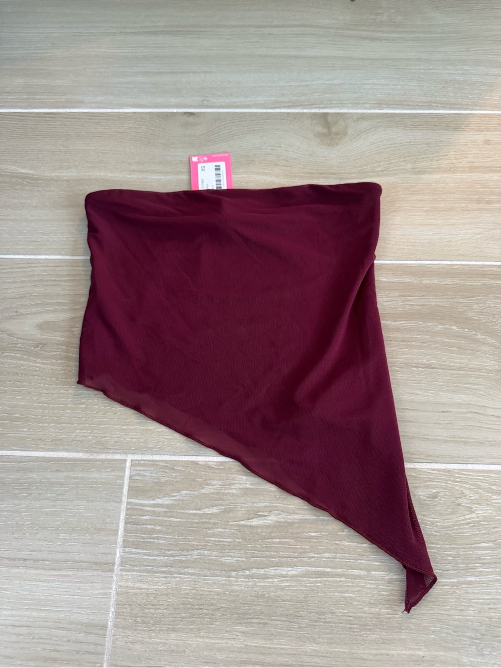 Edikted Burgundy One-Shoulder Asymmetric Tube Top - Women